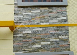 D-Green & Pink Stone Cladding
