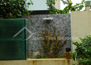 Gray Stone Cladding in Garden area