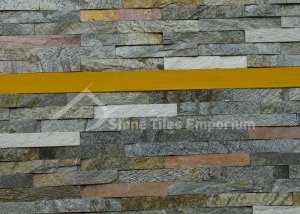Green, White, Pink Stone Cladding