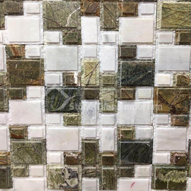 Green & White - Stone Tiles