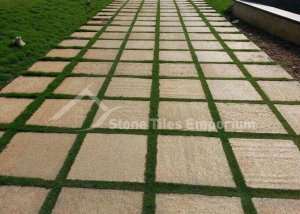 S white natural stone garden area