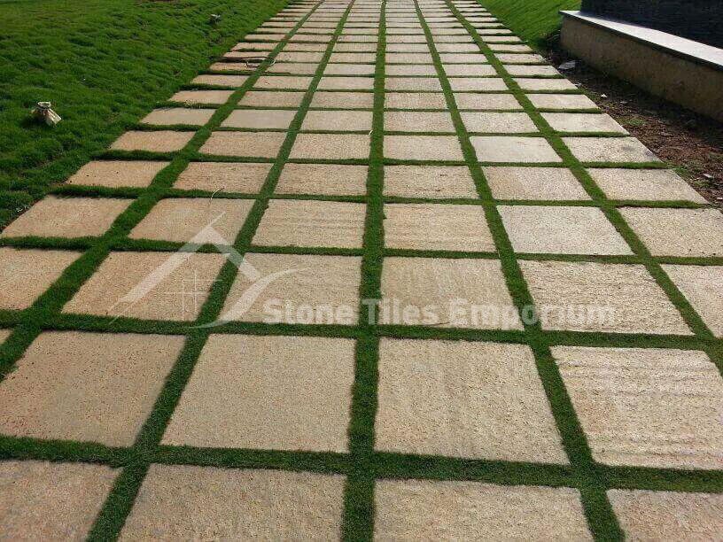 S white natural stone garden area