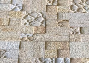 Teakwood stone cladding sand blost