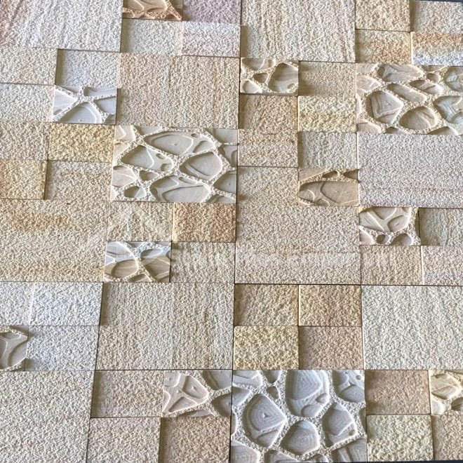 Teakwood stone cladding sand blost