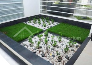 garden designs with pebbles and pavers