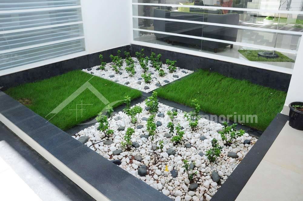 garden designs with pebbles and pavers