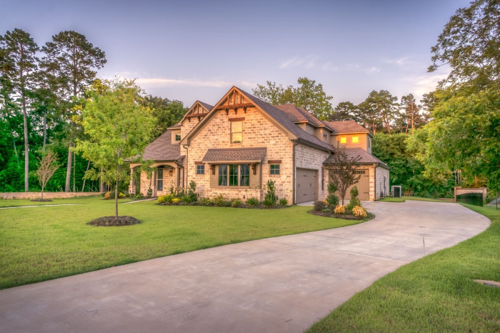Natural stone elevation on a residence